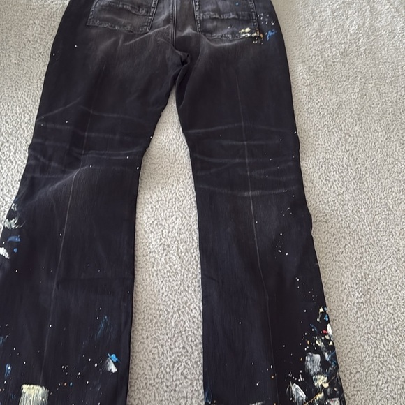 AMIRI Black Flare Wide Leg Jeans with Embellishments Paint size 38 - Picture 14 of 17